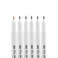 日本美輝防水繪圖軟咀筆 - 啡色系6支裝MARVY Drawing Brush Liner - Brown tone 6pack 日本美輝防水繪圖軟咀筆 - 啡色系6支裝MARVY Drawing Brush Liner - Brown tone 6pack