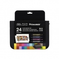 溫莎牛頓混合麥克筆-24色套裝WINSOR & NEWTON Wallet set of 24 Mixed Marker 溫莎牛頓混合麥克筆-24色套裝WINSOR & NEWTON Wallet set of 24 Mixed Marker