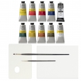 溫莎牛頓Galeria塑膠彩60毫升9色連工具套裝Winsor & Newton Galeria Acrylic  9x60ml Tube Set with Accessories