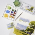 溫莎牛頓COTMAN水彩8色半磚連畫筆套裝 - LandscapeW&N Cotman Watercolour 8Hp Pocket Set - Landscape 溫莎牛頓COTMAN水彩8色半磚連畫筆套裝 - LandscapeW&N Cotman Watercolour 8Hp Pocket Set - Landscape