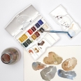 溫莎牛頓COTMAN水彩12色半磚連畫筆套裝W&N Cotman Watercolour 12 Half Pan with Brush Box Set