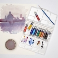 溫莎牛頓COTMAN水彩12色8毫升鋁管連畫筆套裝W&N Cotman Water Colour 12x8ml Tube Set with Brush