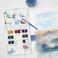 溫莎牛頓COTMAN水彩14色半磚連畫筆套裝W&N Cotman Watercolour 14 Half Pan with Brush Box Set