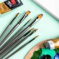 蒙瑪特長桿纖維塑膠彩畫筆木盒套裝7支Mont Marte Acrylic Brush Set in Wooden Box 7pcs 蒙瑪特長桿纖維塑膠彩畫筆木盒套裝7支Mont Marte Acrylic Brush Set in Wooden Box 7pcs