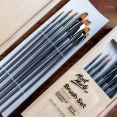 蒙瑪特長桿纖維塑膠彩畫筆木盒套裝7支Mont Marte Acrylic Brush Set in Wooden Box 7pcs 蒙瑪特長桿纖維塑膠彩畫筆木盒套裝7支Mont Marte Acrylic Brush Set in Wooden Box 7pcs