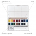 溫莎牛頓COTMAN水彩16色半磚連工具套裝W&N Cotman Water Colour 16 Half Pan Set with Accessories 溫莎牛頓COTMAN水彩16色半磚連工具套裝W&N Cotman Water Colour 16 Half Pan Set with Accessories