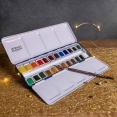 LB精品水彩24色半磚套裝 (金屬盒)LB Fine Watercolour 24 Half Pan Metal Box Set 