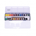 LB精品水彩24色半磚套裝 (金屬盒)LB Fine Watercolour 24 Half Pan Metal Box Set 