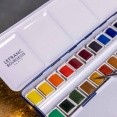 LB精品水彩24色半磚套裝 (金屬盒)LB Fine Watercolour 24 Half Pan Metal Box Set 